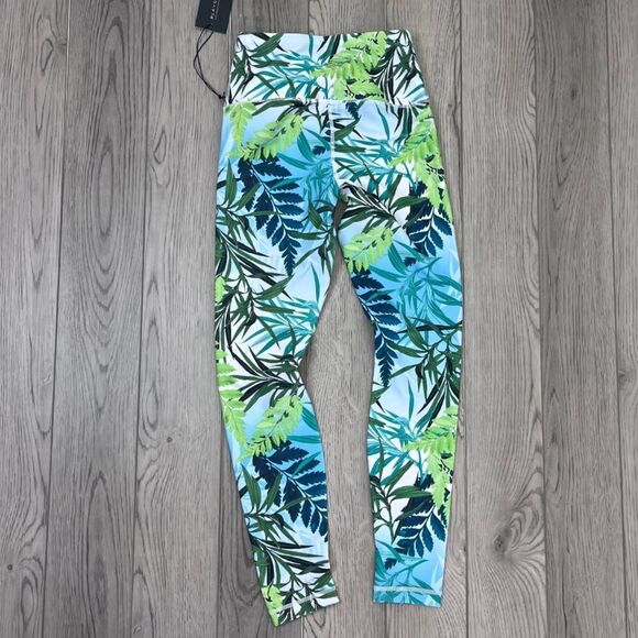 Playground Copacabana Women Size S Green Novelty Pullon High Rise NEW Leggings - Picture 3 of 8